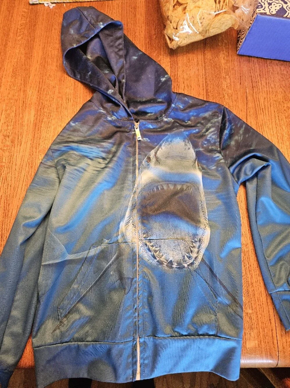 Shark Graphic Lightweight Jacket in Blue